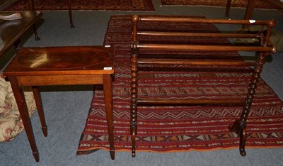 Lot 1630 - A Victorian bobbin turned towel rail, 73cm wide and a small side table, 54cm wide