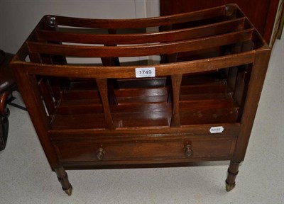 Lot 1749 - ~ A reproduction mahogany Canterbury stamped 'Gotts, Pickering', 50cm wide