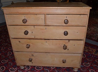 Lot 1770 - A Victorian pine five drawer straight fronted chest, 110cm wide