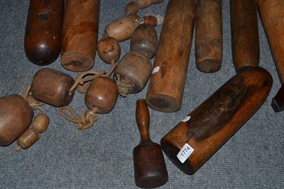 Lot 1774 - A group of 19th century and later treen items and a fencing projector