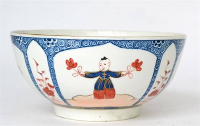 Lot 23 - A first period Worcester porcelain slop bowl, circa 1770, painted in the Imari pallet with...