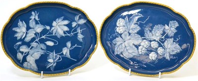 Lot 46 - A pair of Grainger's Worcester Pate-Sur-Pate porcelain dishes, circa 1880, decorated with...