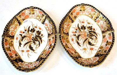 Lot 49 - A pair of Royal Crown Derby porcelain oval dessert dishes, late 19th century, decorated in the...