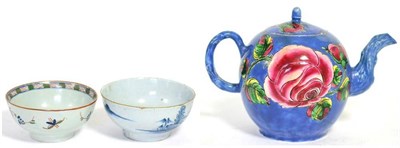 Lot 115 - An English Delft bowl, circa 1750, painted in colours with chinoiserie foliage and with a...