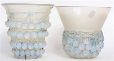 Lot 176 - An R Lalique 'Cerises' vase designed 1930, signed R Lalique, 19.5cm high and a similar...