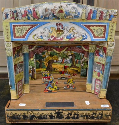 Lot 207 - A Victorian Pollocks model theatre, with various hand-coloured sets, figures and scripts 51cm...