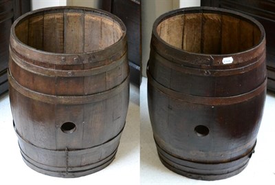 Lot 263 - A pair of coopered barrels, 56cm high