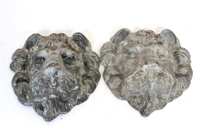 Lot 270 - A pair of cast lead lion masks, in 17th century style, 21cm wide