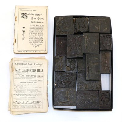 Lot 286 - A quantity of 18th and 19th century wooden print blocks including a Reveller and barrel, a Galleon