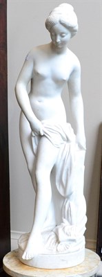 Lot 314 - After Etienne Falconet, a white marble figure of the bather, 87cm high