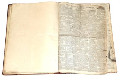 Lot 339 - A collection of early 19th century Leeds Mercury, various issues, leather bound as one