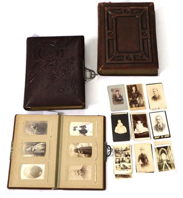 Lot 342 - A large collection of early portrait photographs (cartes de visite and cabinet cards), several...