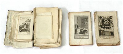 Lot 347 - An early 19th century scrapbook containing 18th century maps, engraved book plates etc, and further