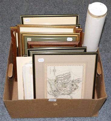 Lot 375 - Miscellaneous 19th century maps of Britain including the Ridings of Yorkshire, some loose (qty)