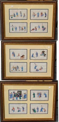 Lot 468 - Twelve 19th century Chinese pith paintings, depicting the ancient Chinese Judicial system and other