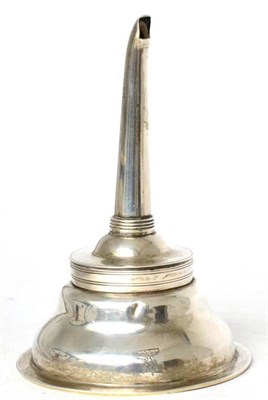 Lot 490 - A George III silver wine funnel, Henry Chawner, London 1792, of typical form with reeded rim...