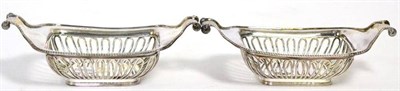 Lot 510 - A pair of Edwardian silver baskets, Goldsmiths & Silversmiths, London 1901, rectangular with...