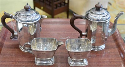 Lot 535 - A pair of silver cafe au lait pots, William Neale &amp; Son, Birmingham 1928; together with a...