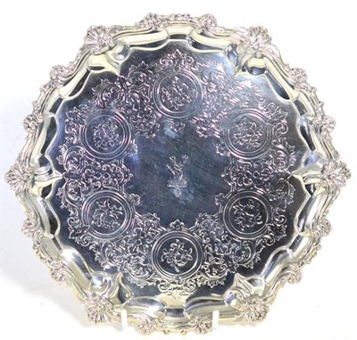 Lot 546 - A Victorian silver salver, George John Richards & Edward Charles Brown, London 1861, with a...