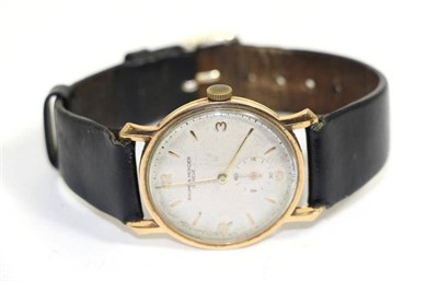 Lot 583 - An 18ct gold wristwatch, signed Baume & Mercier, Geneve, circa 1955, lever movement signed,...