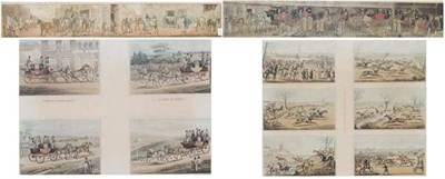 Lot 1002 - ~ Henry Alken (British, 1785-1851) ";Six Points of a Steeple Chase"; Four Coaching scenes...