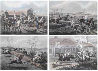 Lot 1005 - ~ Henry Alken (British, 1785-1851) ";The First Steeple-Chase on Record";, Complete set of four...