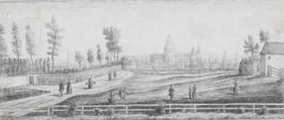 Lot 1033 - ~ Bernard Lens (British, 1682-1740) ";A View from the Bowling Green at Islington";, etching,...