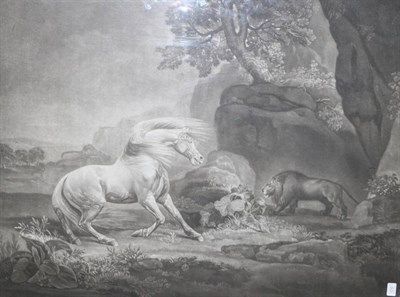 Lot 1066 - ~ George Stubbs (British, 1724-1806) The Horse and Lion, mezzotint by B Green, state before...