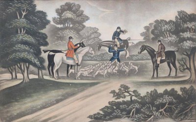 Lot 1076 - ~ W B Walker (British, fl.1801-1821) ";Beating and Trailing for a Hare";, ";The Death of the...