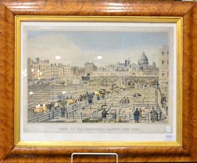 Lot 1081 - ~ Anon, ";View of Old Smithfield Market, June 1855";, hand-coloured lithograph, sheet 335mm by...