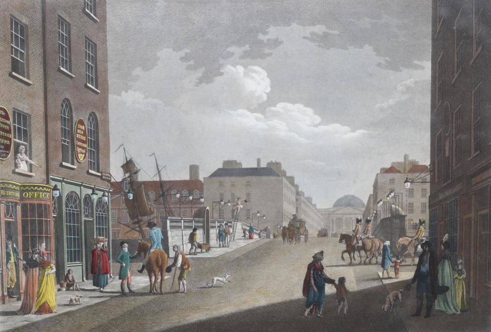 Lot 1092 - ~ James Malton (British, 1761-1803) ";View from Capel-Street, looking over...
