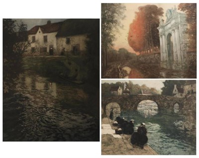 Lot 1102 - Frits Thaulow (1847-1906) Norwegian ";Marmorporten"; signed in charcoal, aquatint, together...