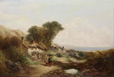 Lot 1129 - Henry Bright (1814-1873) Faggot gatherers before a coastline, signed and dated (18)59, oil on...