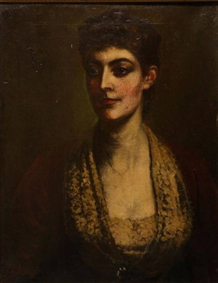 Lot 1130 - Attributed to LW Desanges (1822-1887) Portrait of Florence Buckton (1853-1940) wife of Sir...