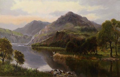 Lot 1143 - John Bonny (act.1870-1892) A figure punting in a Highland loch, possibly the Trossachs, signed, oil