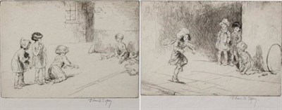 Lot 1151 - Eileen Alice Soper (1905-1990) Marbles, signed, etching together with a further example Netball...