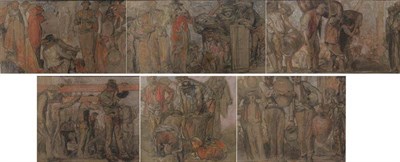 Lot 1162 - After Sir Frank Brangwyn RA HRSA RSW RWS PRBA RE HRMS ROI (1867-1956) Workman moving girders, a...