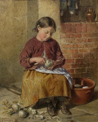 Lot 1179 - William Hemsley (1819-1893) ";For the Broth";, signed and dated 1873, further signed and...