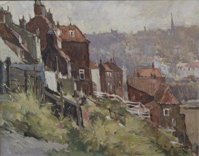 Lot 1185 - David Jan Curtis ROI (b.1948) ";Tate Hill, Whitby"; signed and dated (19)75, oil on canvas...