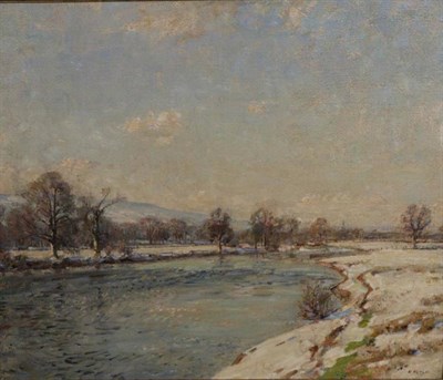 Lot 1249 - Herbert Royle (1870-1958) ";Winter in Wharfedale";, signed, with original inscribed artist's...