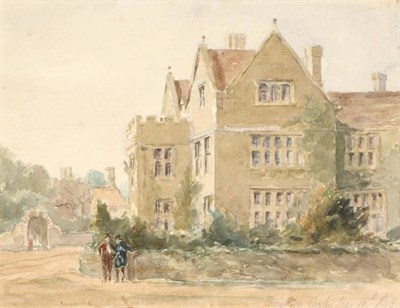 Lot 1252 - David Cox (1783-1859) ";Peacock Inn"; (Rowsley, Derbyshire), signed inscribed and dated 1843,...