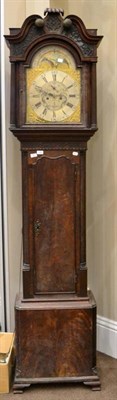 Lot 1308 - ^ A mahogany eight day longcase clock, circa 1780, swan neck pediment, moulded trunk door...