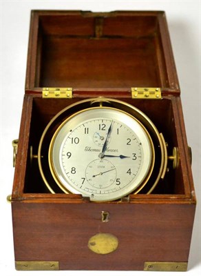 Lot 1313 - A mahogany two day marine chronometer, signed Thomas Mercer, St Albans, England, mid-20th...