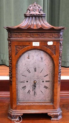 Lot 1314 - A Chinese Chippendale style chiming table clock, retailed by Maple & Co Ltd, London, circa...