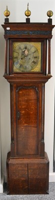 Lot 1323 - ^ An oak eight day longcase clock, signed Brown, Manchester, circa 1780, flat top pediment, moulded