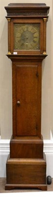 Lot 1326 - An oak thirty hour longcase clock, signed Benj Reeves, Lamberhurst, circa 1770, flat top...