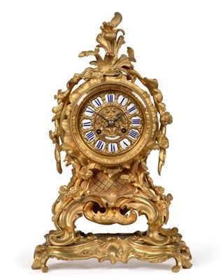 Lot 1330 - An Ormolu striking mantel clock, signed Raingo Freres, Paris, circa 1850, scroll and floral...