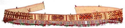 Lot 1344 - A nomadic Tentband, North Afghanistan or Middle Amu Darya region, piled in wool on a linen...