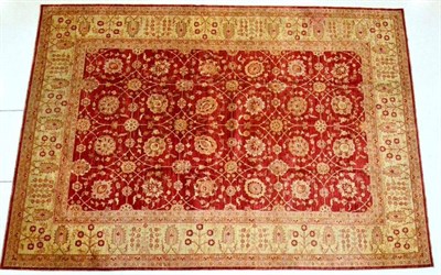 Lot 1347 - A Ziegler Mahal design carpet, North Afghanistan, the terracotta field with an allover design...