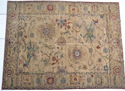 Lot 1388 - Ziegler design carpet, West Iran, the cream field of large angular floral vines enclosed by...